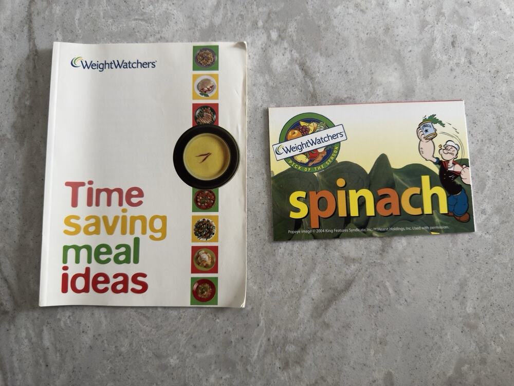 Weight Watchers Vintage 2004 Time Saving Meal Ideas & Spinach Recipes